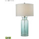 Glass Bottle 30 inch 9.50 watt Seafoam Green Table Lamp Portable Light in LED, 3-Way