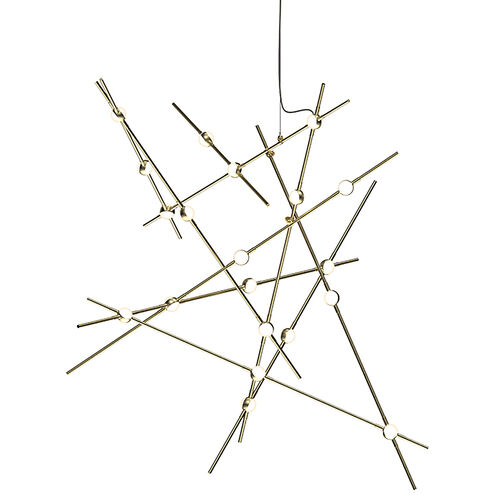 Constellation LED 37.25 inch Satin Brass Chandelier Ceiling Light in 3000K, White, Standard Suspension