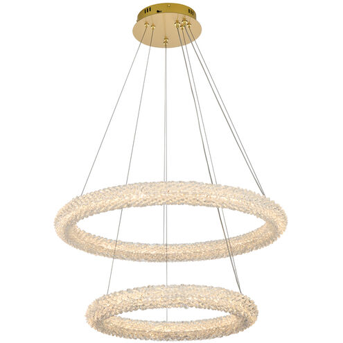 Bowen 2 Light 28 inch Satin Gold Chandelier Ceiling Light