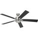 Lucian 60 inch Polished Nickel with Black/Silver Blades Ceiling Fan