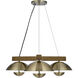 Lakeland LED 32 inch Antique Brass and Wood Pendant Ceiling Light
