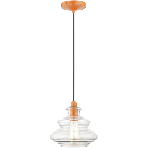 Everett 1 Light 9 inch Shiny Orange Pendant Ceiling Light