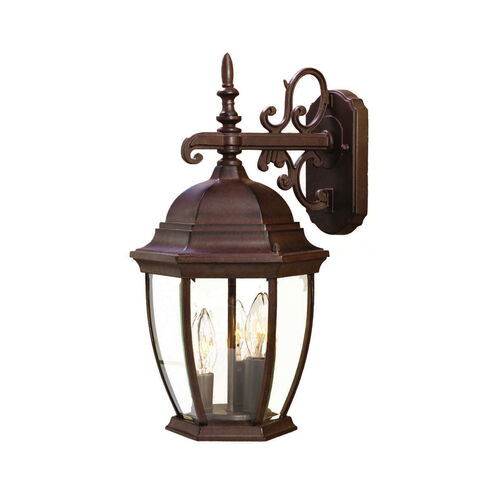 Wexford 3 Light 18 inch Burled Walnut Exterior Wall Mount