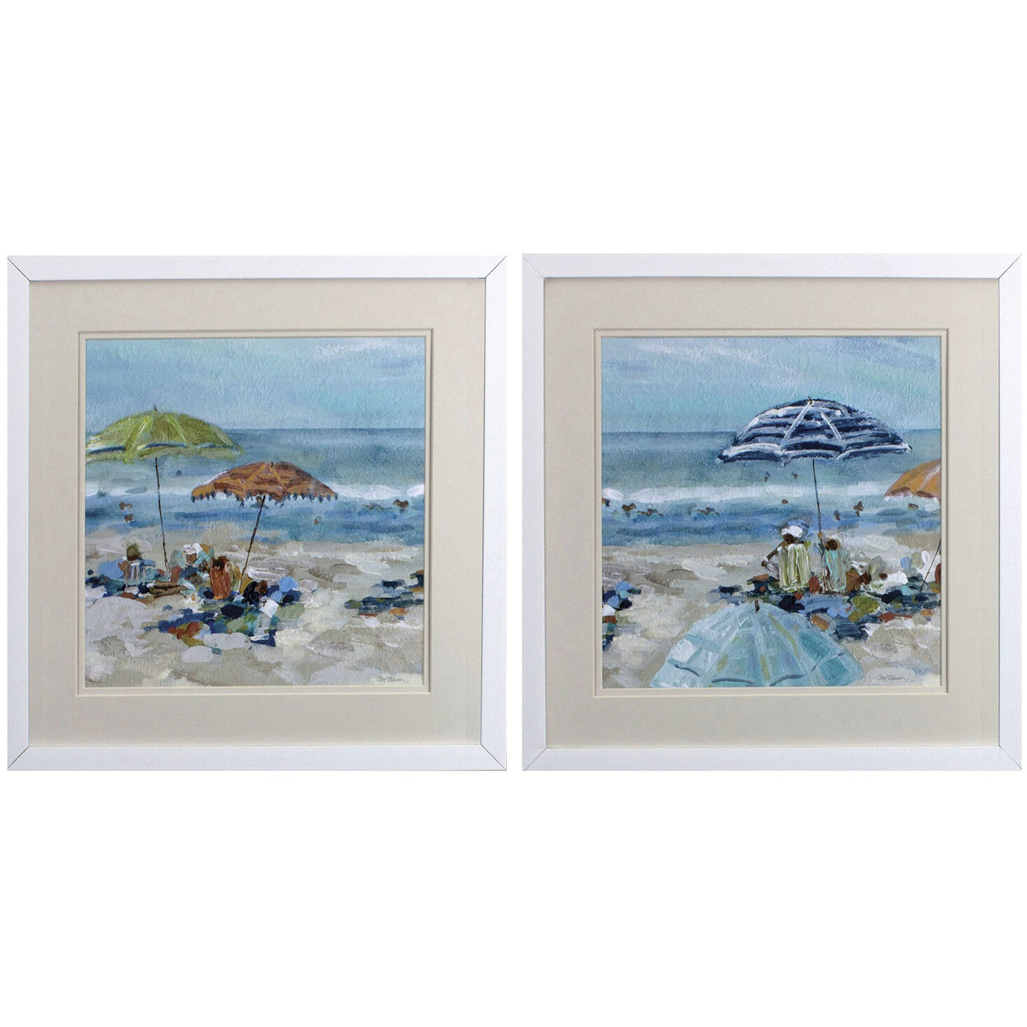 Waterside Blue and Green and Orange and Gray Framed Art, Propac