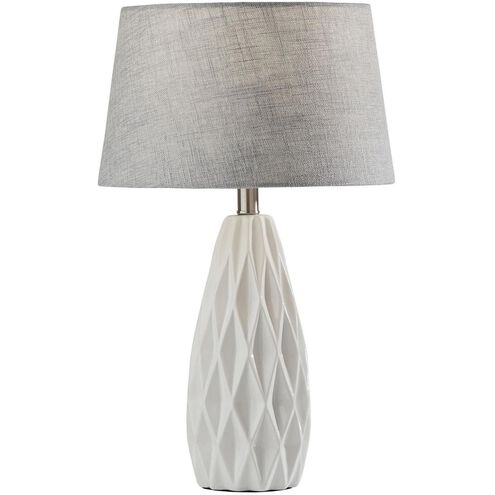 Joan 22.5 inch 100 watt White Table Lamps Portable Light, 2 Pack, Simplee Adesso