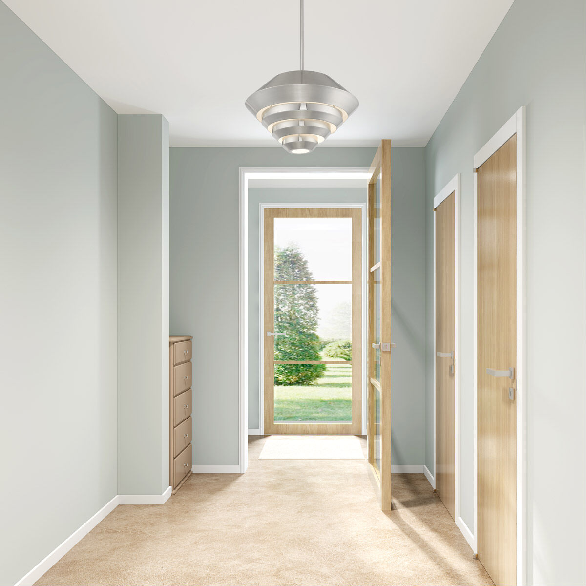 Amsterdam 1 Light 18 inch Brushed Nickel Mini Pendant Ceiling Light