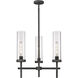 Lincoln 3 Light 21.25 inch Weathered Zinc Pendant Ceiling Light in Clear Glass