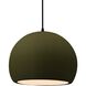 Radiance LED 12.25 inch Matte Green and Matte Black Pendant Ceiling Light