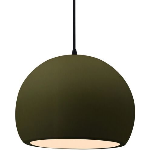 Radiance LED 12.25 inch Matte Green and Matte Black Pendant Ceiling Light