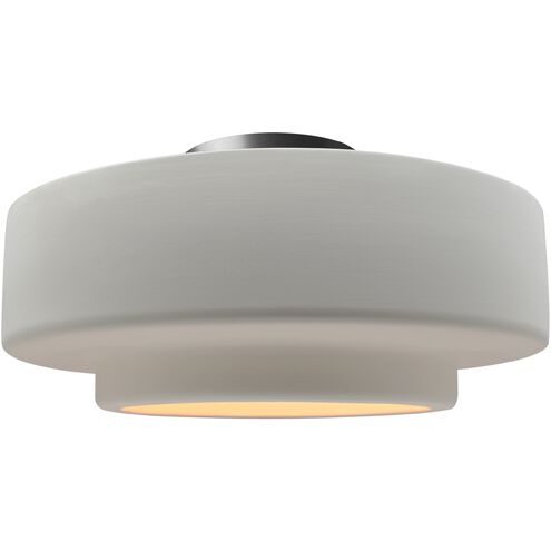 Radiance 1 Light 14.5 inch Bisque and Brushed Nickel Semi Flush Ceiling Light