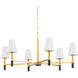 Montreal 6 Light 40 inch Aged Brass Chandelier Ceiling Light