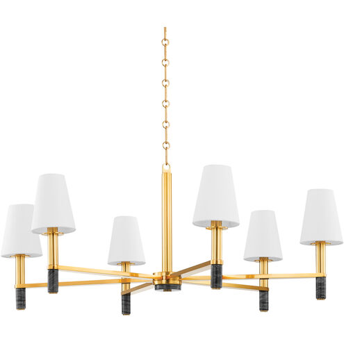 Montreal 6 Light 40 inch Aged Brass Chandelier Ceiling Light