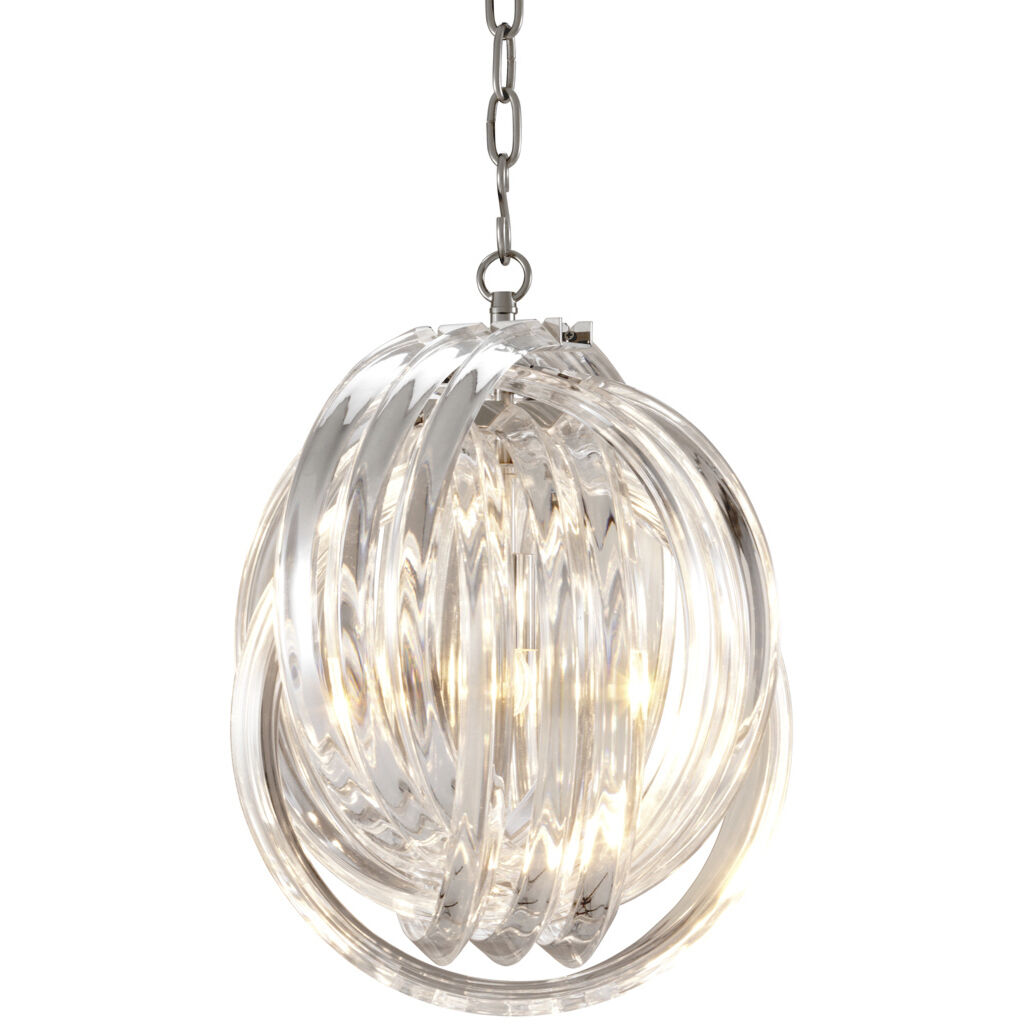 Marco Polo 1 Light 13.78 inch Clear Acrylic with Nickel Chandelier Ceiling Light