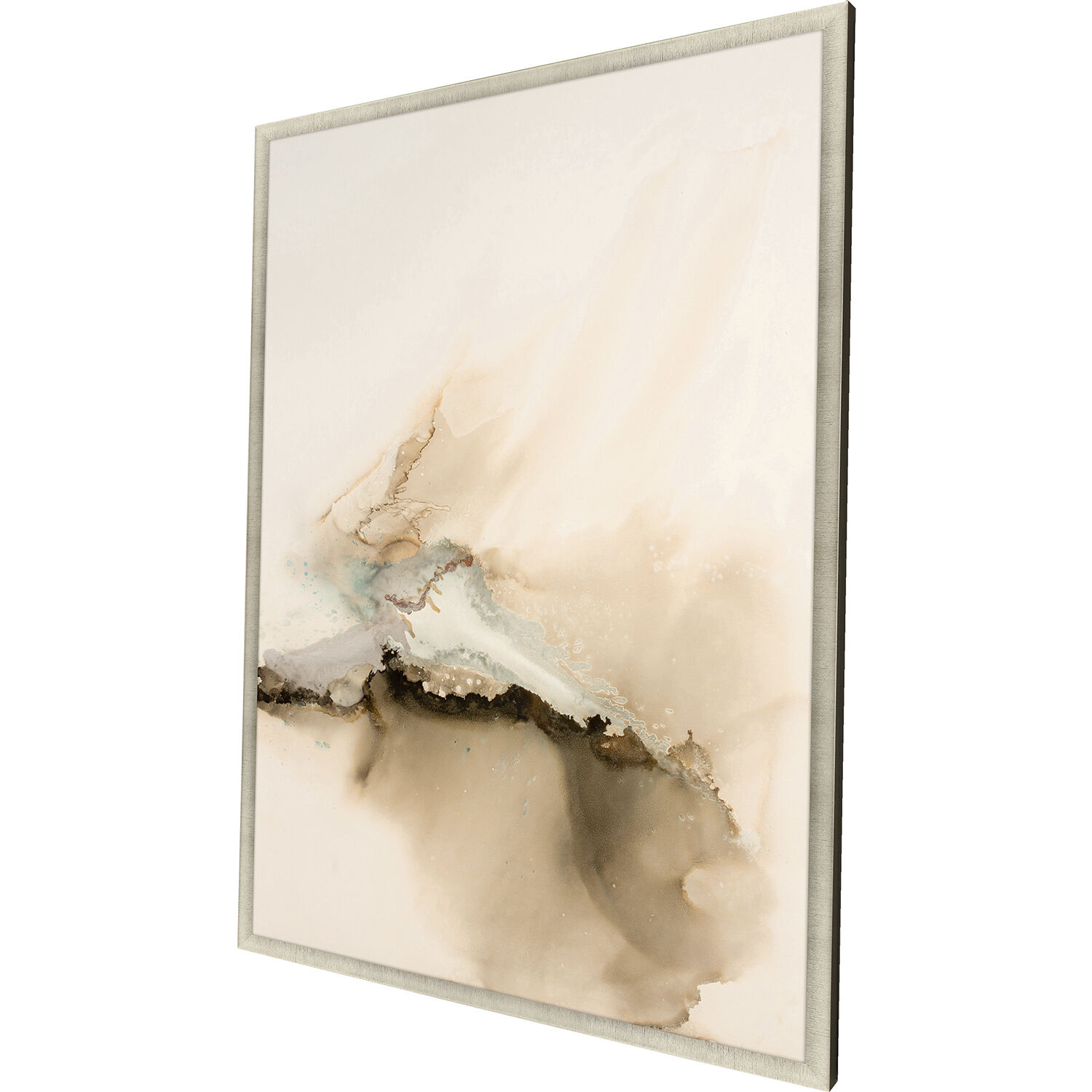 Peaceful Voyage Beige and Blue and Brown and Neutral Canvas