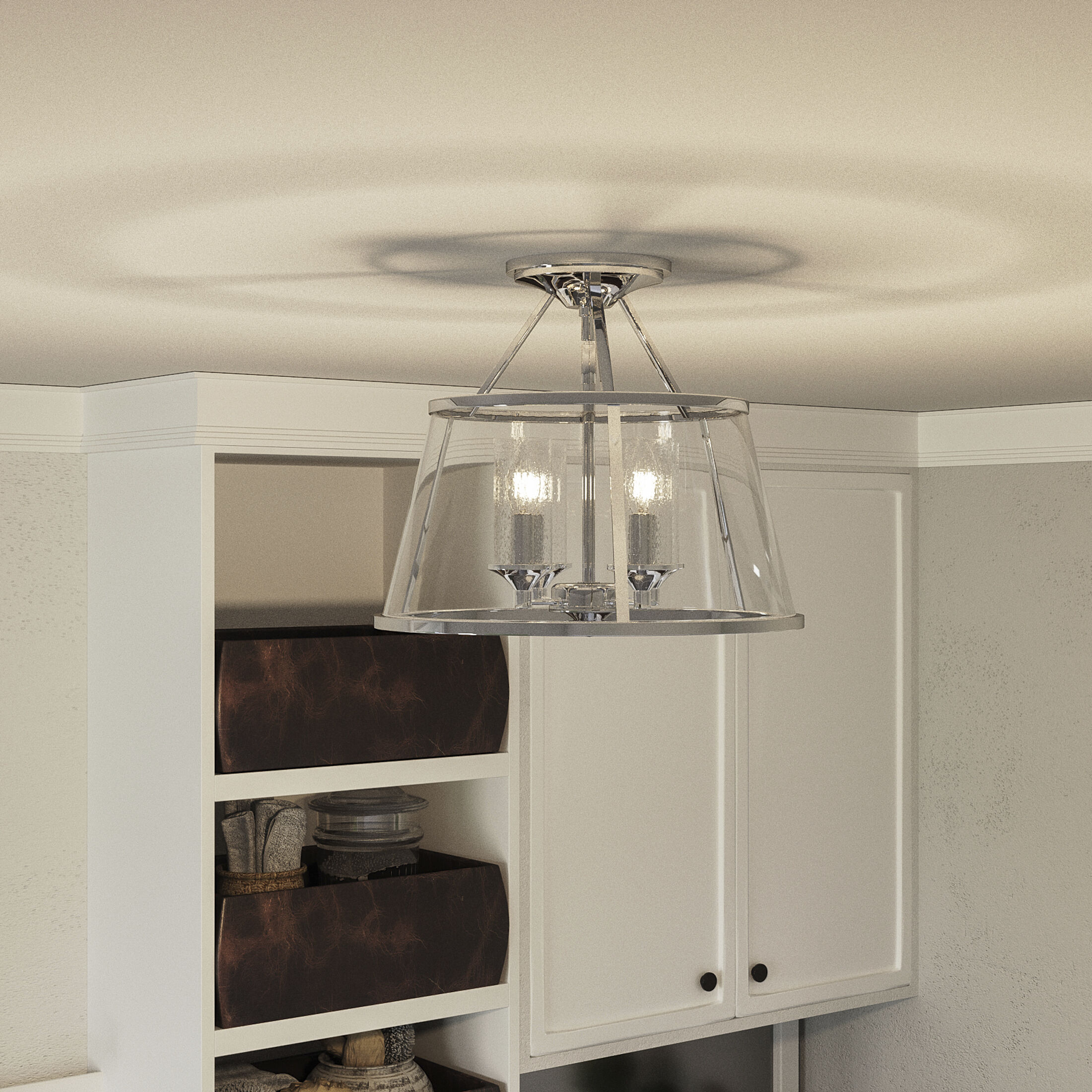 Barlow 4 Light 16 inch Polished Nickel Semi-Flush Mount Ceiling Light