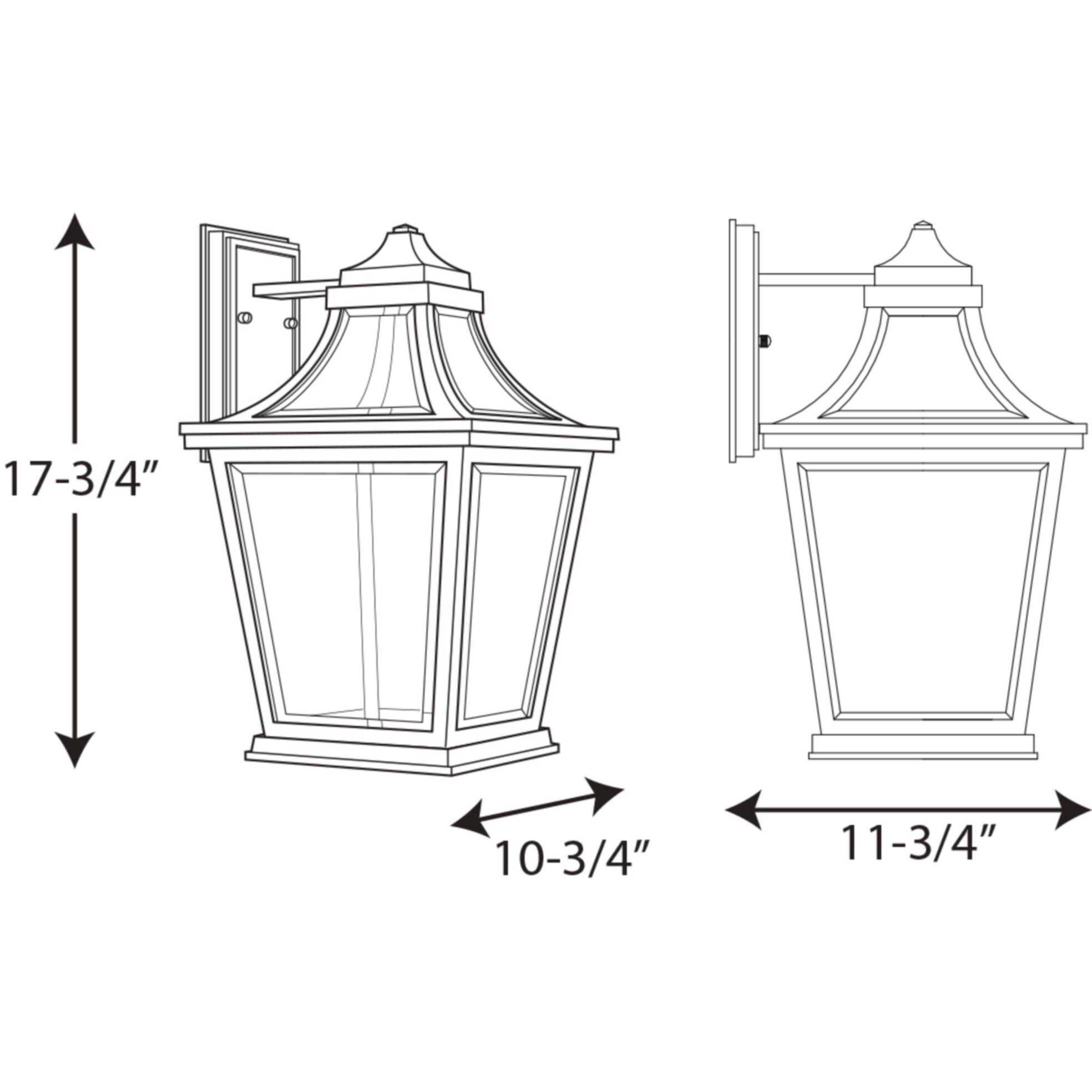 Endorse LED LED 18 inch Textured Black Outdoor Wall Lantern, Large, Progress LED