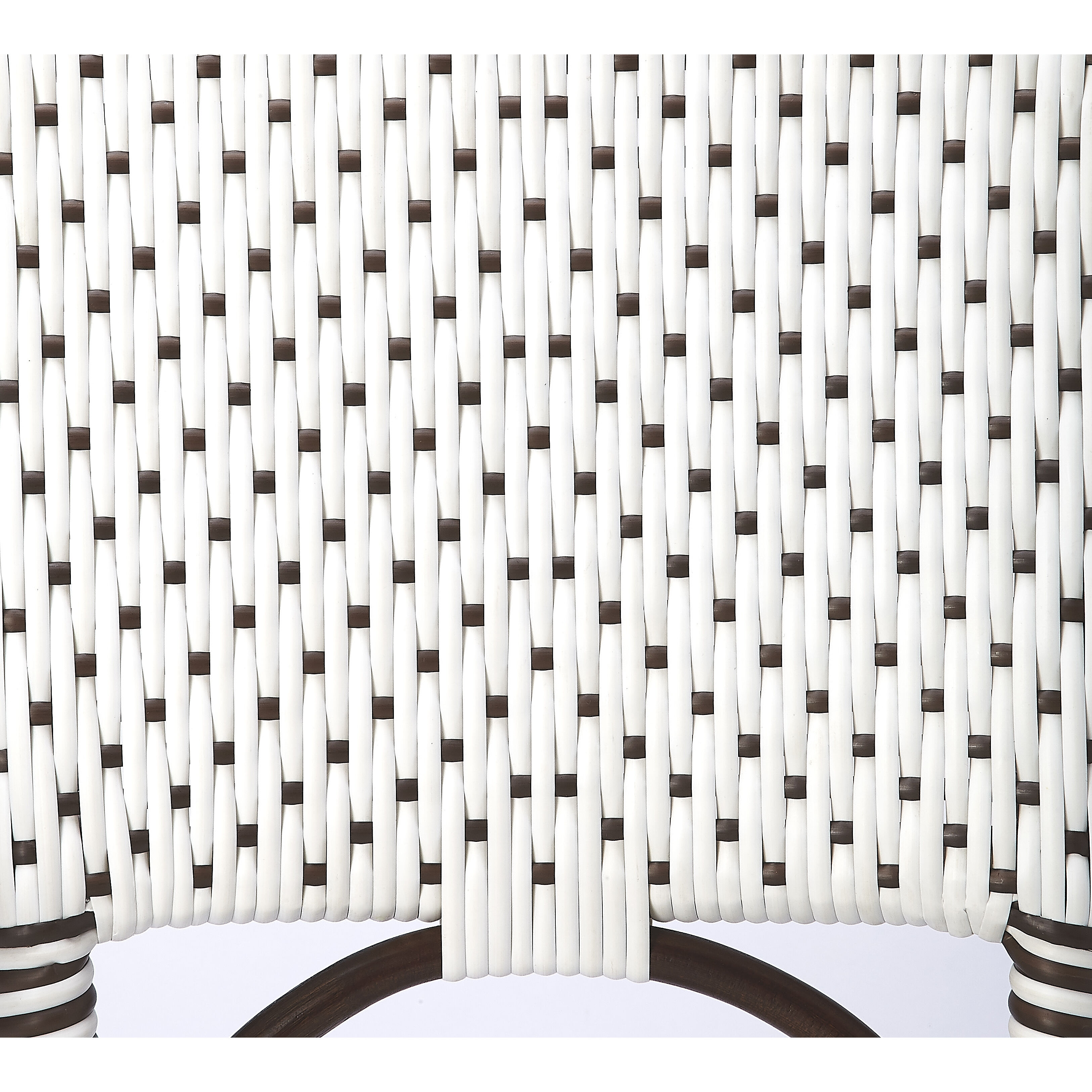 Designer'S Edge Solstice White & Chocolate Rattan 41 inch Brown Barstool