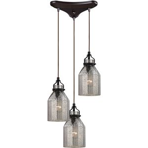 Danica 3 Light 10 inch Oil Rubbed Bronze Mini Pendant Ceiling Light