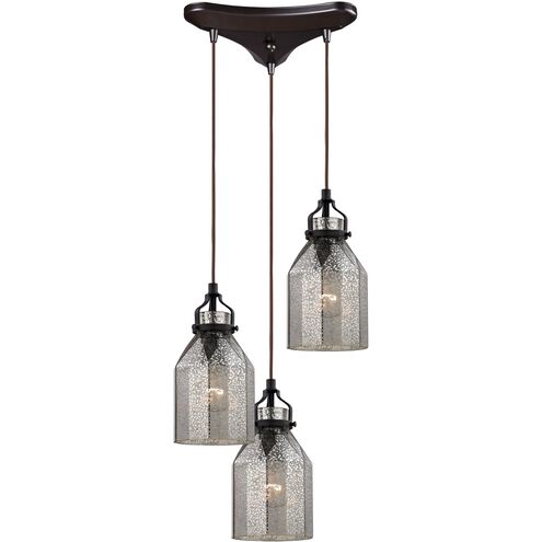 Danica 3 Light 10 inch Oil Rubbed Bronze Mini Pendant Ceiling Light
