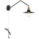 Brixson Wall Sconce Wall Light in Aged Gold Brass and Black