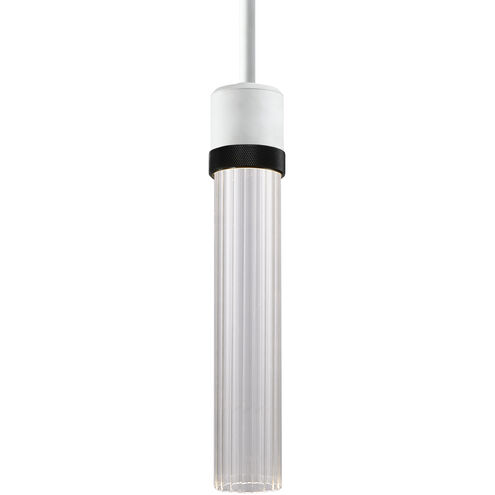 Zigrina 1 Light 5.13 inch Matte White with Satin Brushed Black Pendant Ceiling Light