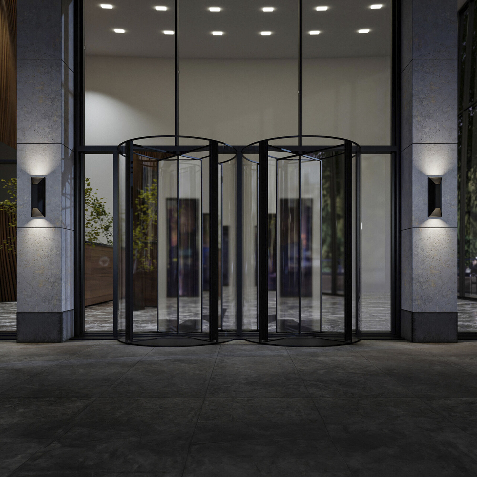 Maglev 2 Light 16 inch Black Outdoor Wall Light in 3500K