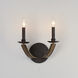 Basque 2 Light 12 inch Driftwood and Anthracite Wall Sconce Wall Light