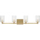 Lando 4 Light 35 inch Satin Bronze Wall Bath Fixture Wall Light
