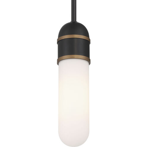 Capsule 1 Light 3.25 inch Matte Black and Textured Gold Mini Pendant Ceiling Light