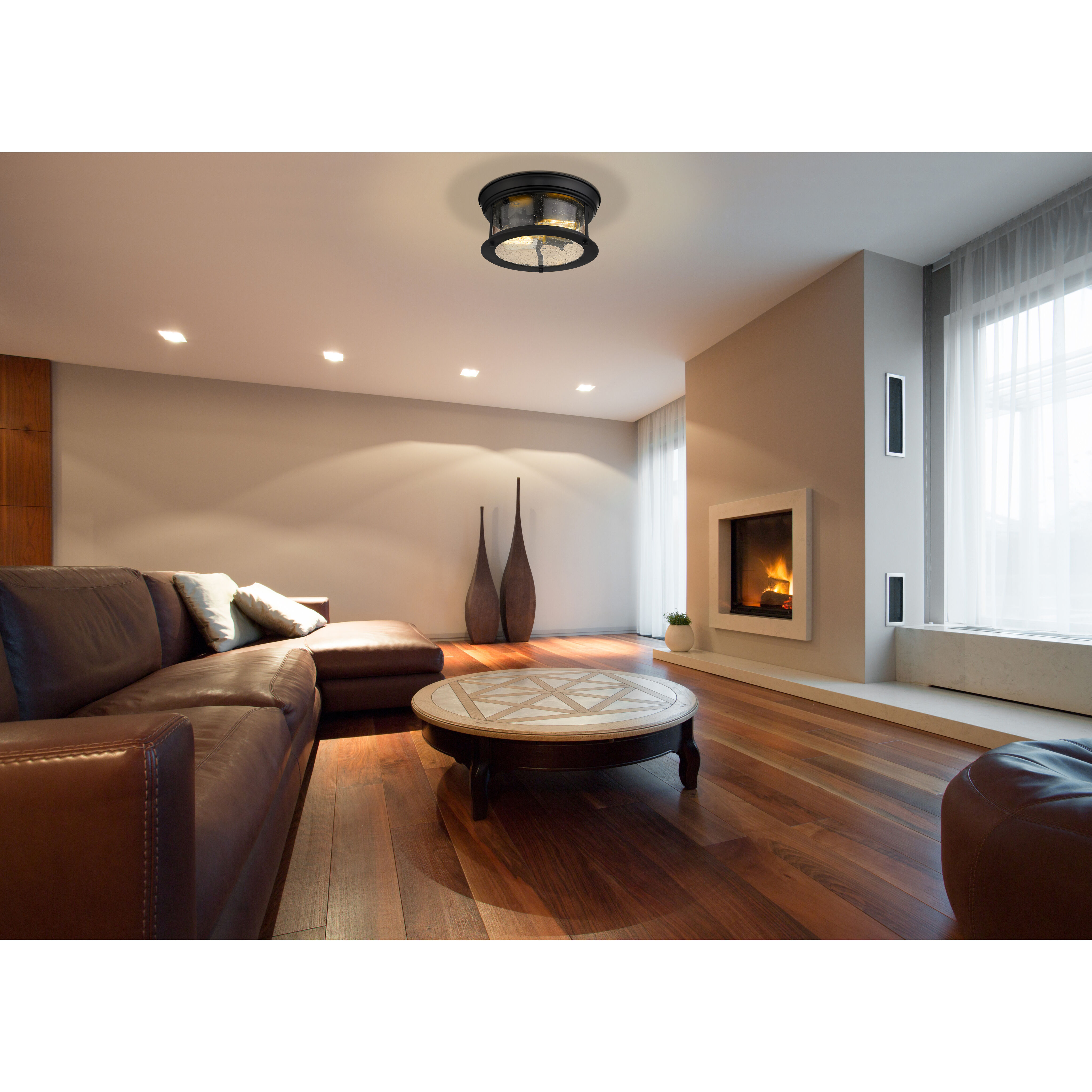 Sonna 2 Light 11 inch Bronze Flush Mount Ceiling Light