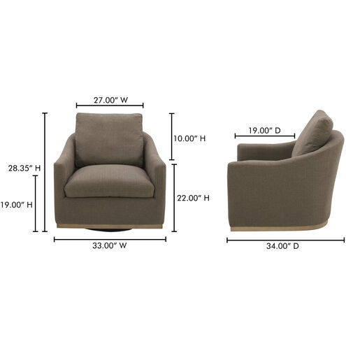 Linden Grey Swivel Chair in Taupe