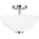 Oslo 2 Light 13.5 inch Chrome Convertible Pendant Semi-Flush Ceiling Light