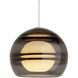 Sean Lavin Sedona 1 Light 120 Satin Nickel Low-Voltage Pendant Ceiling Light in Monopoint, Transparent Smoke Glass, LED 90 CRI 3000K