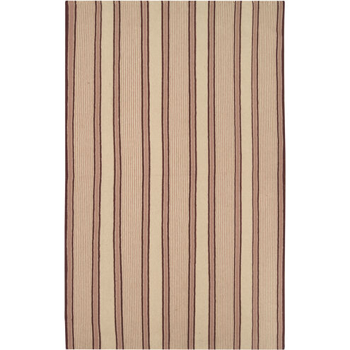 Farmhouse Stripes 132 X 96 inch Beige, Rose, Burgundy Rug