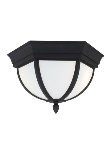 Wynfield 2 Light 12.75 inch Black Outdoor Ceiling Flush Mount