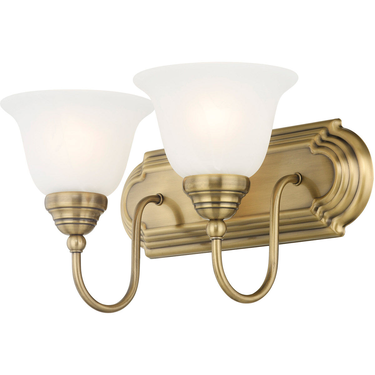 Belmont 2 Light 14 inch Antique Brass Bath Vanity Wall Light