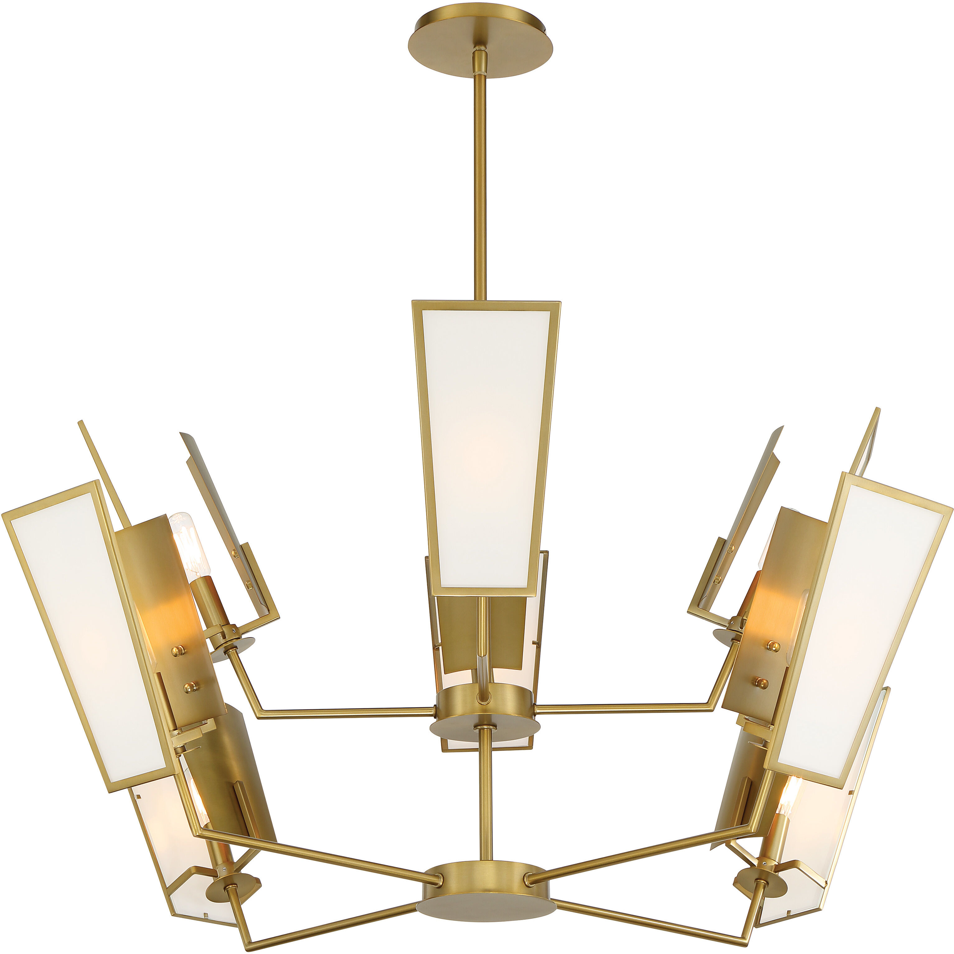 Ricochet 8 Light 40 inch Soft Brass Chandelier Ceiling Light