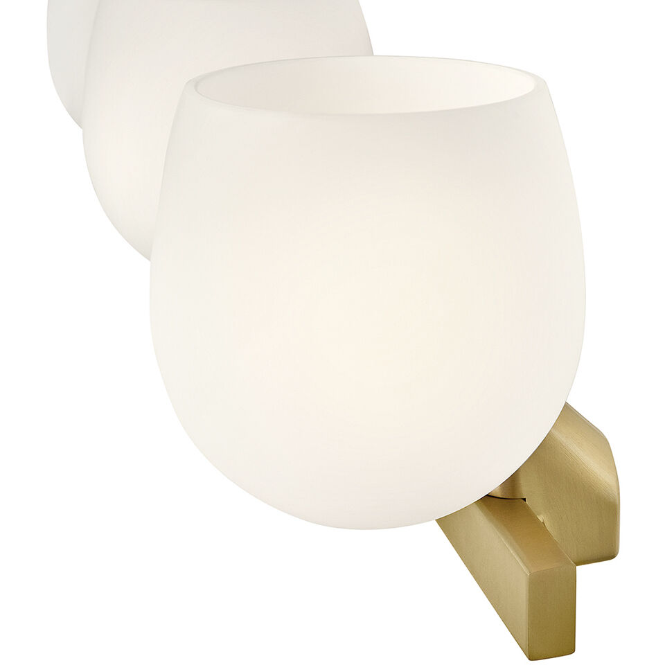 Mae 3 Light 24 inch Lacquered Brass Bath Light Wall Light