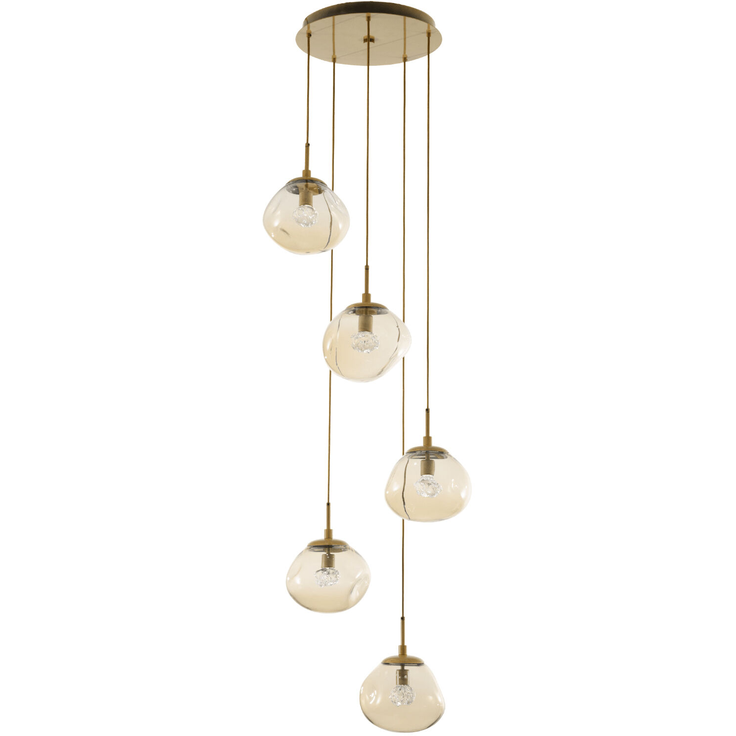 Nova LED LED Flat Bronze Chandelier Ceiling Light, Round Multi-Port