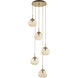 Nova LED LED Novel Brass Chandelier Ceiling Light, Round Multi-Pendant