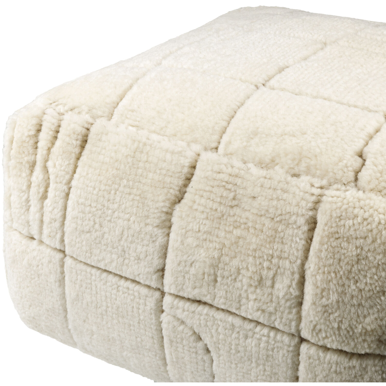 Jakob 14 inch Off-White/Light Grey/Warm Grey/Beige Pouf