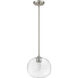 Harmony 1 Light 10 inch Brushed Nickel Pendant Ceiling Light