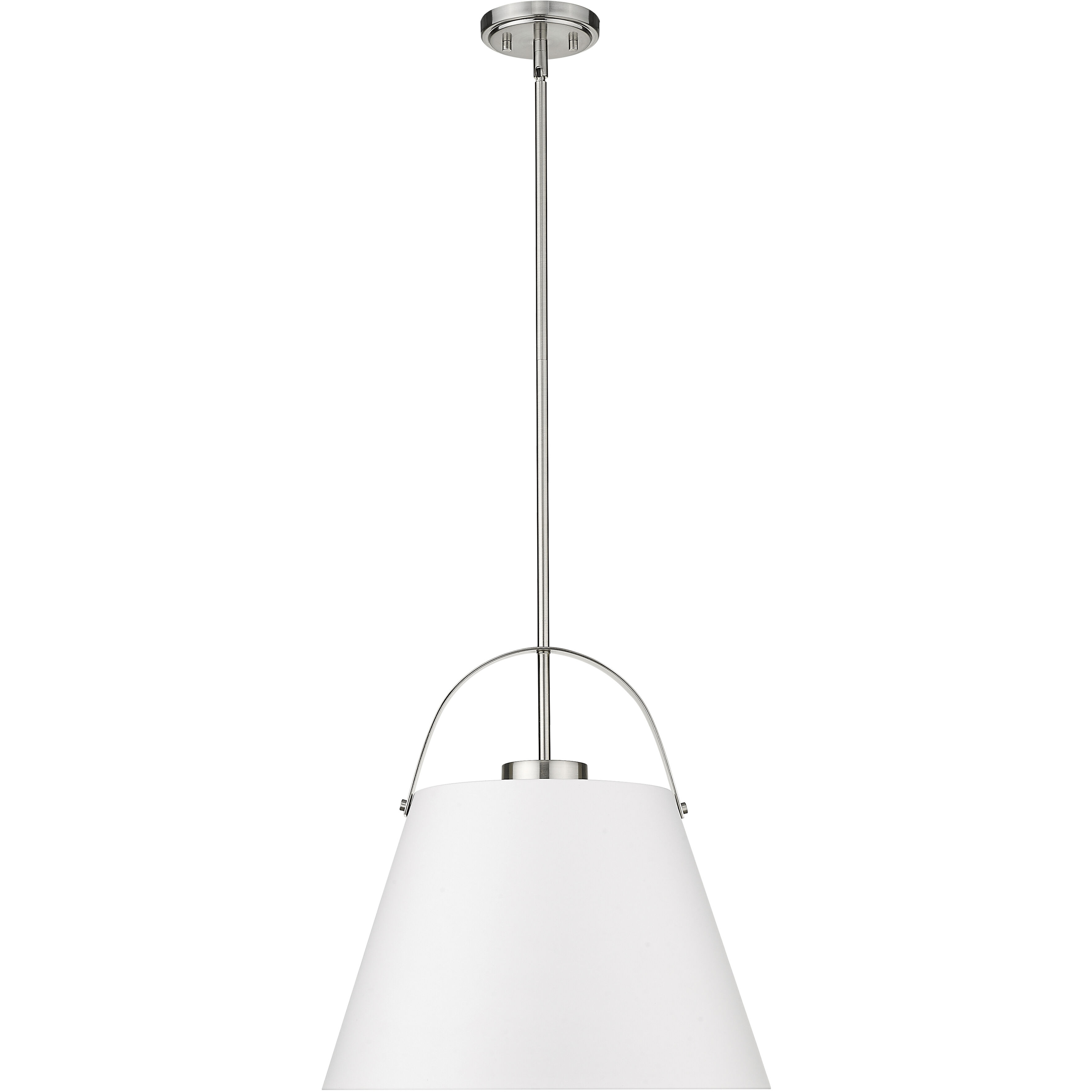 Z-Studio 1 Light 18 inch Matte White and Brushed Nickel Pendant Ceiling Light