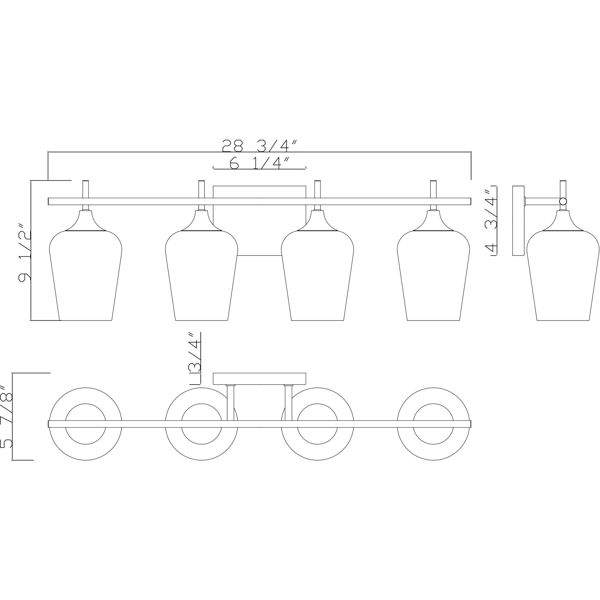 Octave 4 Light 28.75 inch Polished Chrome Bathroom Vanity Light Wall Light, Essentials