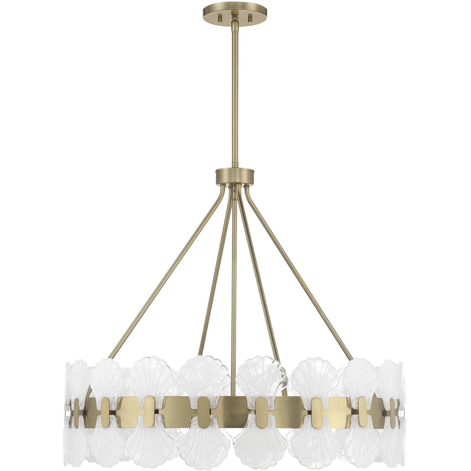 Bancroft 6 Light 30 inch Noble Brass Chandelier Ceiling Light