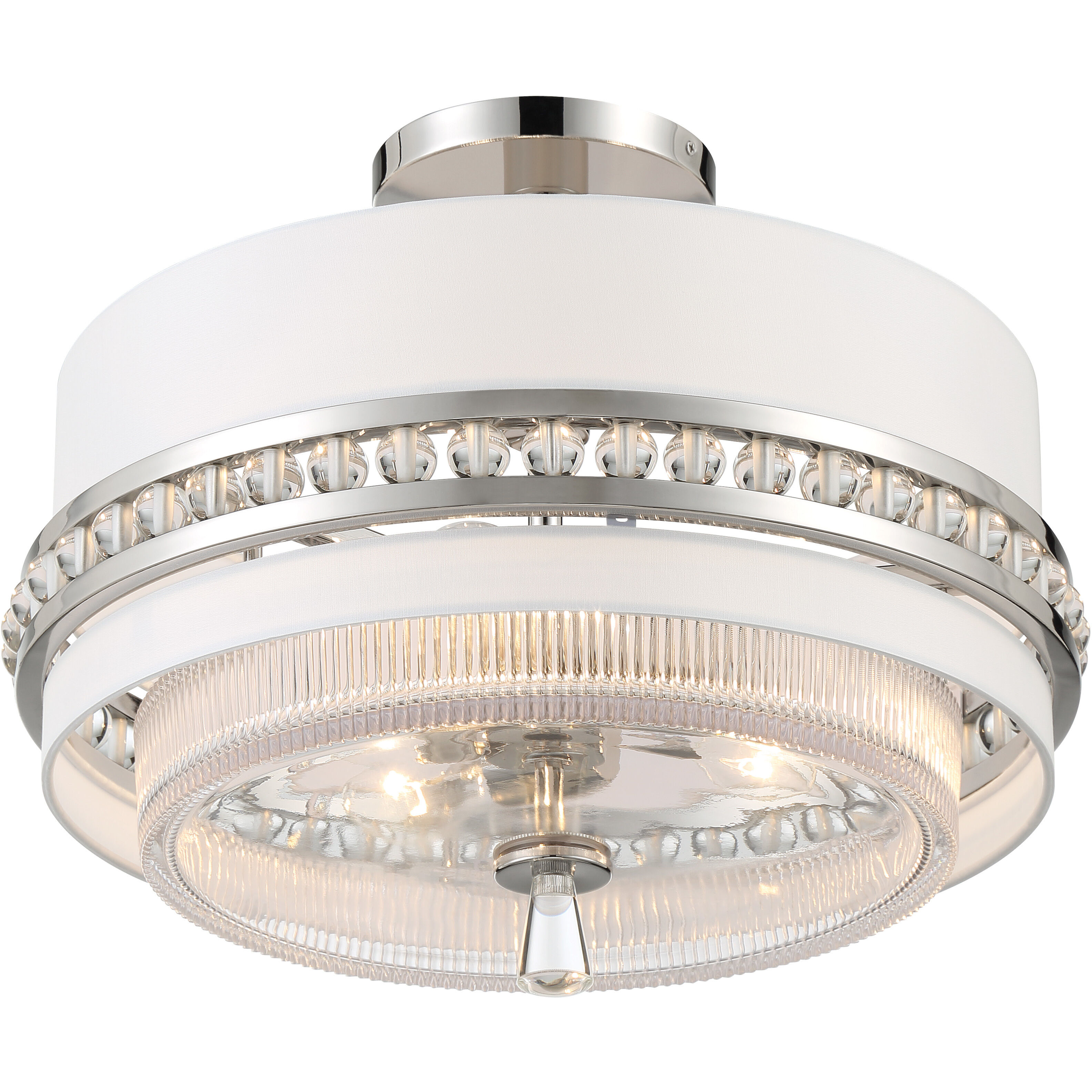 Sutton 3 Light 18.38 inch Polished Nickel Semi Flush And Pendant Ceiling Light