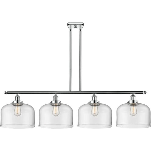 Ballston X-Large Bell LED 48 inch White and Polished Chrome Island Light Ceiling Light in Clear Glass