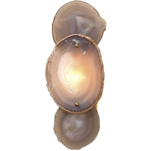 Trinity 1 Light 7 inch Pale Lavender Agate & Antique Brass Wall Sconce Wall Light