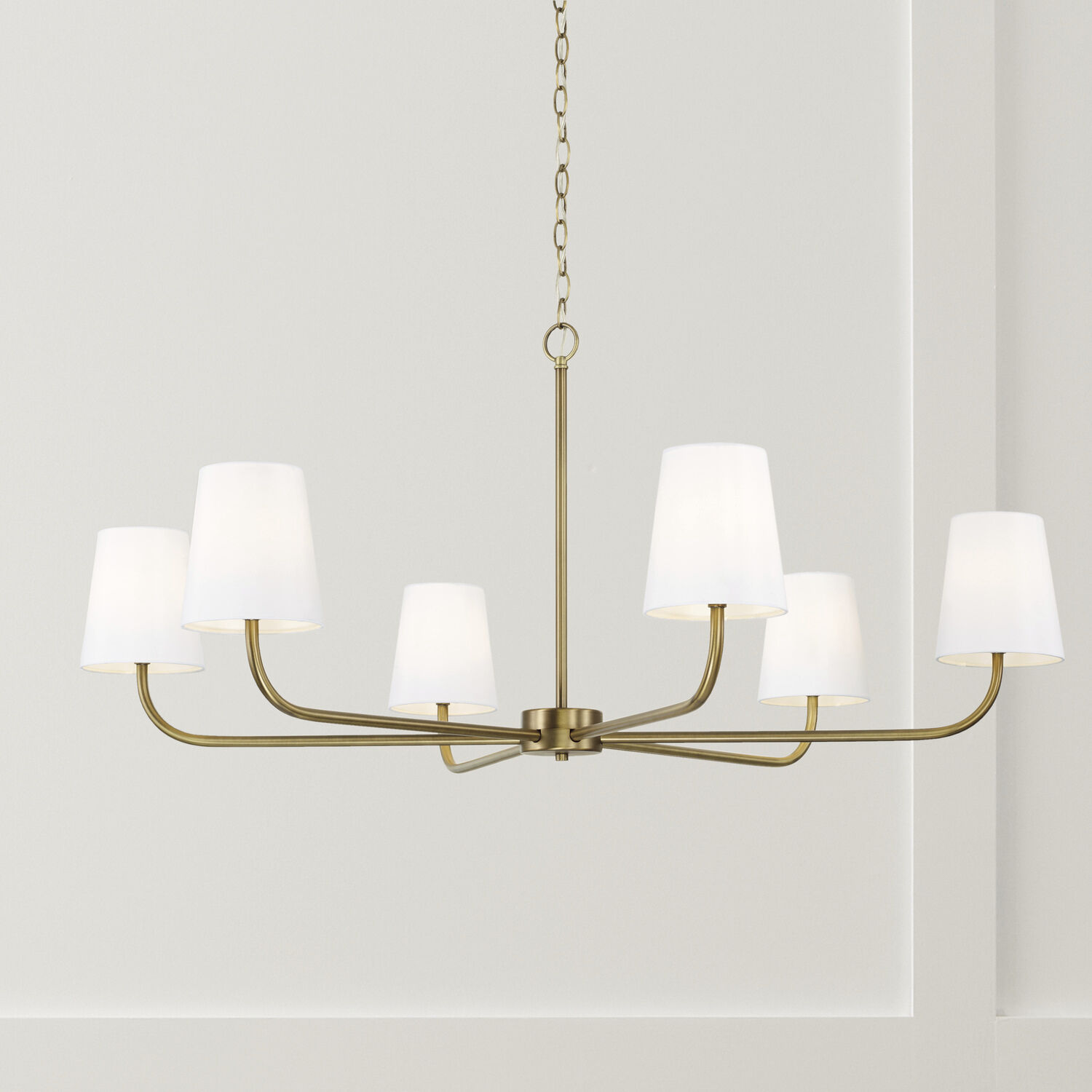 Brody 6 Light 47 inch Aged Brass Chandelier Ceiling Light
