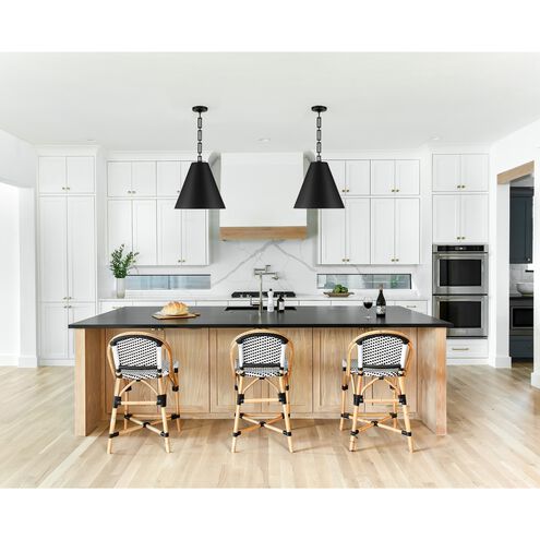 Alston 3 Light 18 inch Matte Black/Antique Gold Pendant Ceiling Light in Matte Black and Antique Gold